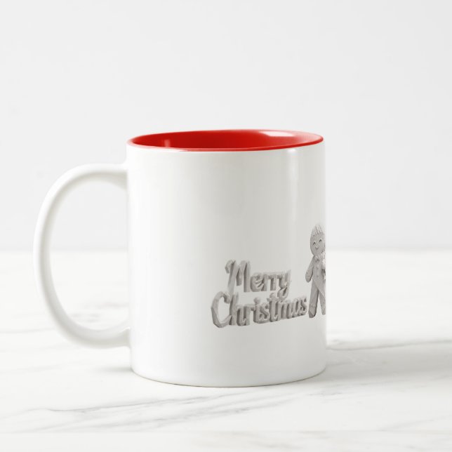 Café Em Dois Tons Caneca com Sinal de Boas Festas de Origami Biscoit (Esquerda)