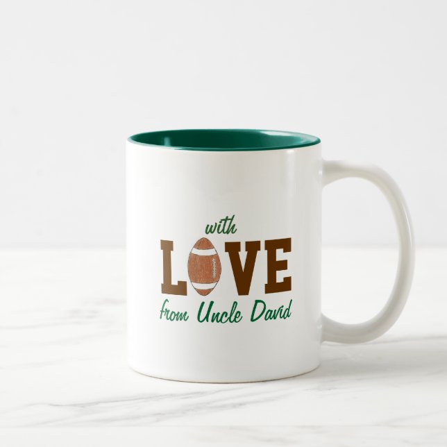 Café Em Dois Tons Caneca comemorativa "com amor" de futebol (Direita)