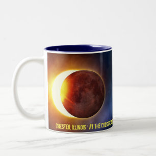 Café Em Dois Tons Caneca comemorativa de 2017 eclipses