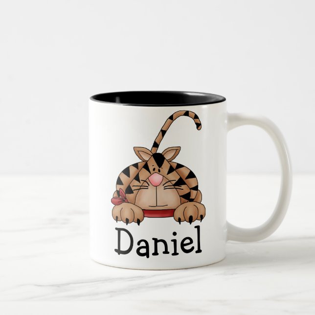 Café Em Dois Tons Caneca conhecida de Personizable dos gatos do (Direita)