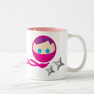 Café Em Dois Tons Caneca cor-de-rosa de Ninja