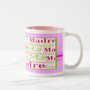 Café Em Dois Tons Caneca cor-de-rosa & verde do Mama/Tom de Mamacita