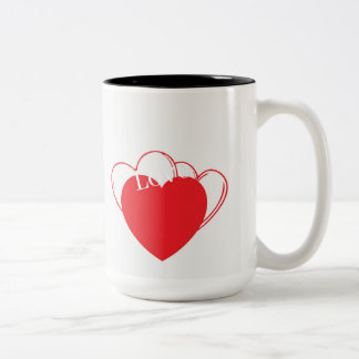 Café Em Dois Tons Caneca Coração Fofo – Design de Amor e Adorável