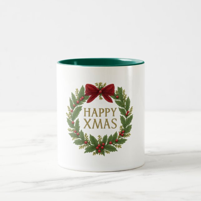 Café Em Dois Tons Caneca - Coroa de Natal Alegre (Centro)