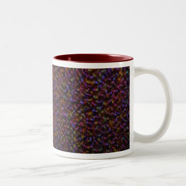Café Em Dois Tons Caneca "Crocheted" das Colunas de Outono Escuro (Direita)