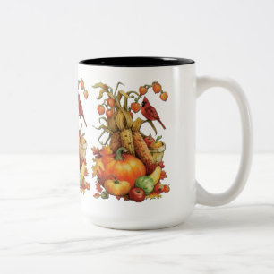 Café Em Dois Tons Caneca da acção de graças da colheita do outono