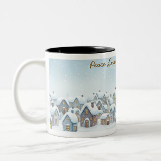 Café Em Dois Tons Caneca da Aldeia de Inverno