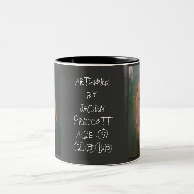 Café Em Dois Tons Caneca da arte de Jaiden (Centro)