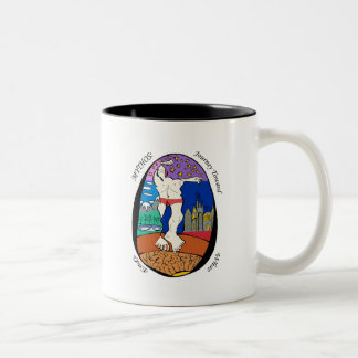 Café Em Dois Tons Caneca da arte de Mythos pela faixa clara
