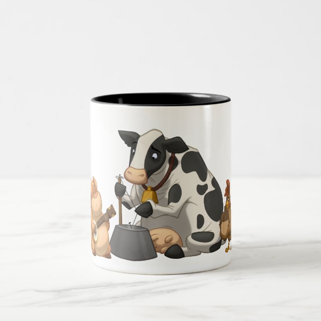 Café Em Dois Tons Caneca da banda de jarro do animal de fazenda (Centro)