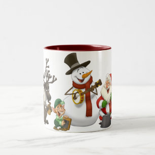 Café Em Dois Tons Caneca da banda de jarro do Natal