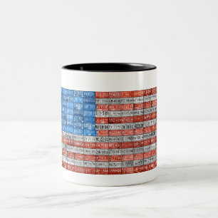 Café Em Dois Tons Caneca da bandeira da matrícula de Michigan