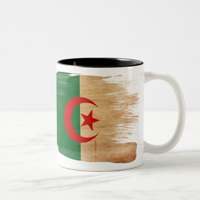 Café Em Dois Tons Caneca da bandeira de Argélia (Direita)