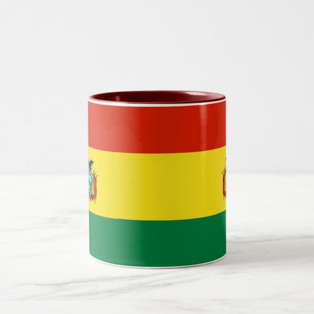 Café Em Dois Tons Caneca da bandeira de Bolívia (Centro)