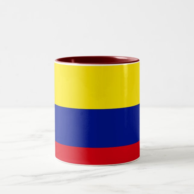 Café Em Dois Tons Caneca da bandeira de Colômbia (Centro)
