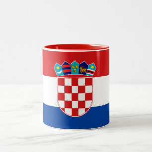 Café Em Dois Tons Caneca da bandeira de Croatia