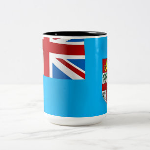 Café Em Dois Tons Caneca da bandeira de Fiji