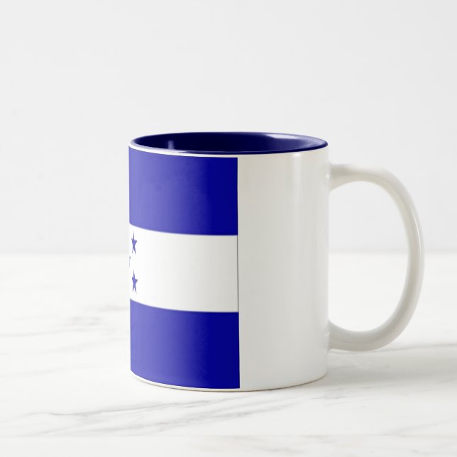 Café Em Dois Tons Caneca da bandeira de Honduras (Direita)