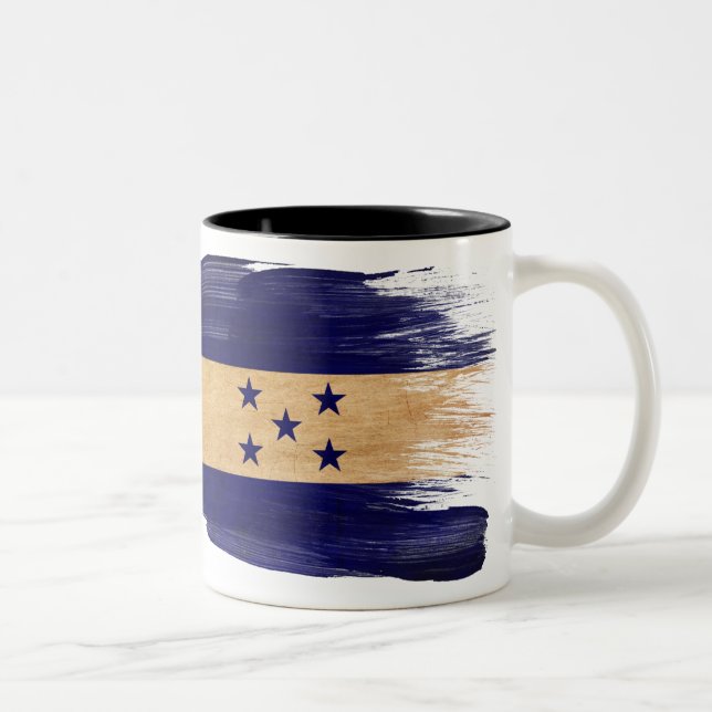 Café Em Dois Tons Caneca da bandeira de Honduras (Direita)