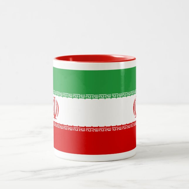Café Em Dois Tons Caneca da bandeira de Irã (Centro)