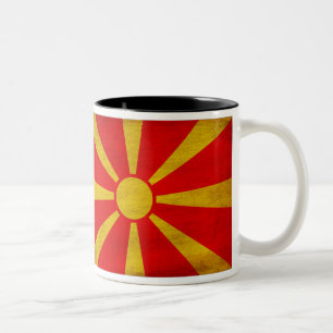 Café Em Dois Tons Caneca da bandeira de Macedónia