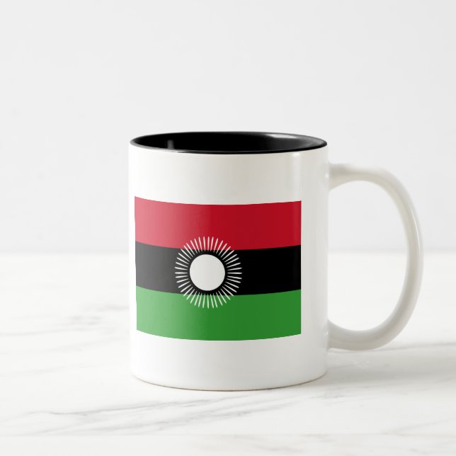 Café Em Dois Tons Caneca da bandeira de Malawi (Direita)