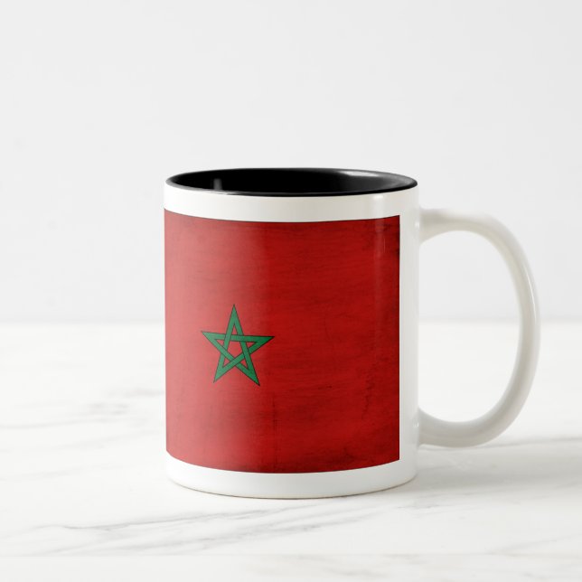 Café Em Dois Tons Caneca da bandeira de Marrocos (Direita)