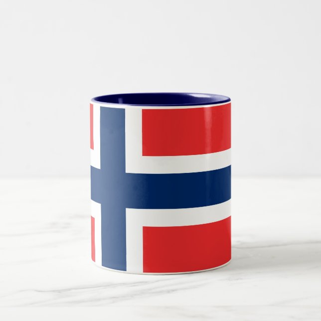 Café Em Dois Tons Caneca da bandeira de Norweigan (Centro)