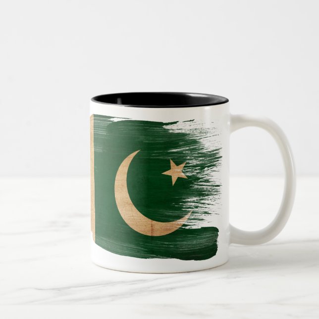 Café Em Dois Tons Caneca da bandeira de Paquistão (Direita)