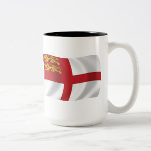 Café Em Dois Tons Caneca da Bandeira de Sark