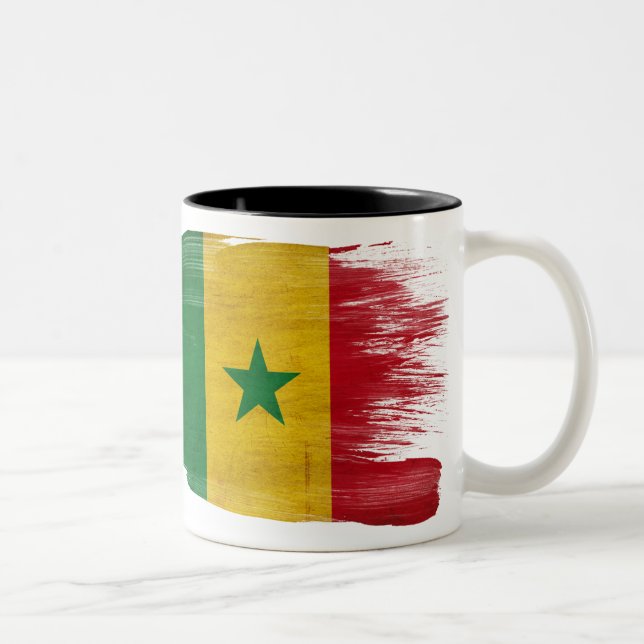 Café Em Dois Tons Caneca da bandeira de Senegal (Direita)