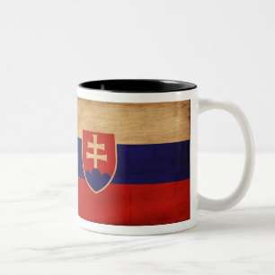 Café Em Dois Tons Caneca da bandeira de Slovakia