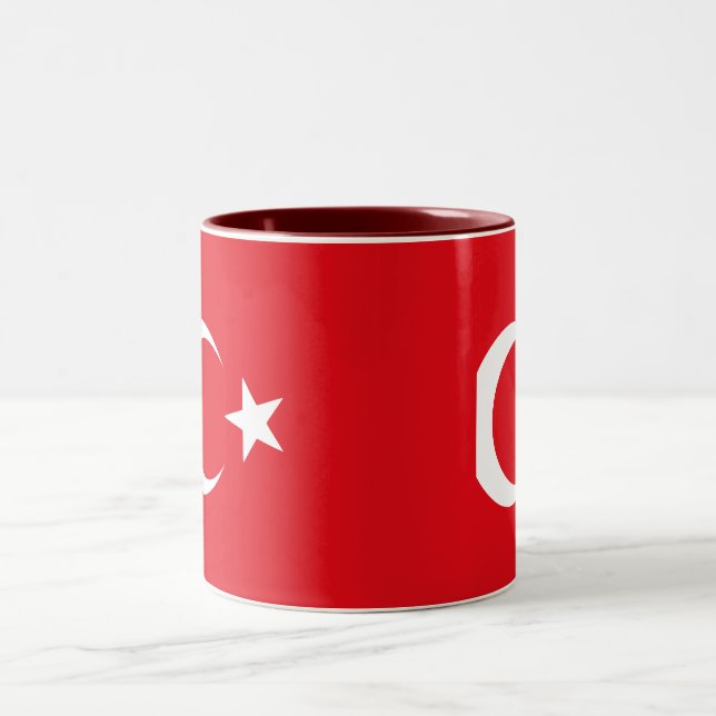 Café Em Dois Tons Caneca da bandeira de Turquia (Centro)