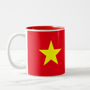 Café Em Dois Tons Caneca da bandeira de Vietnam