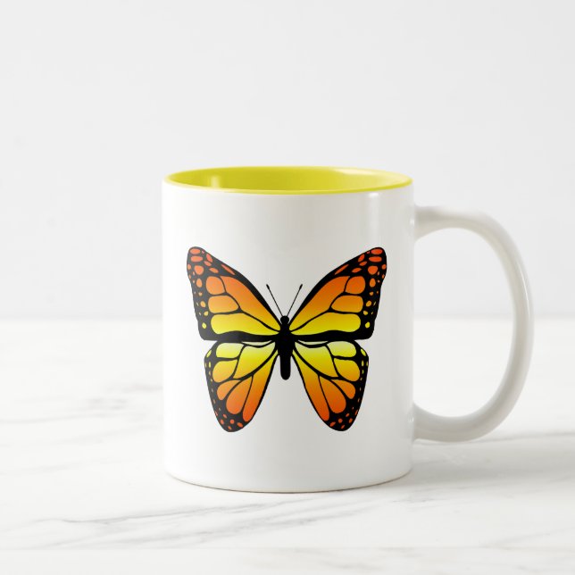 Café Em Dois Tons Caneca da borboleta de monarca (Direita)