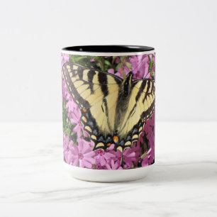 Café Em Dois Tons Caneca da borboleta de Swallowtail do tigre