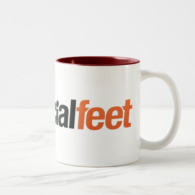 Café Em Dois Tons Caneca da campainha de SocialFeet (Direita)