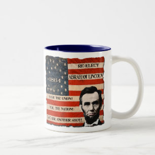 Café Em Dois Tons Caneca da campanha de Abraham Lincoln