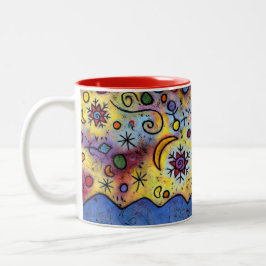 Café Em Dois Tons Caneca da celebração do floco de neve