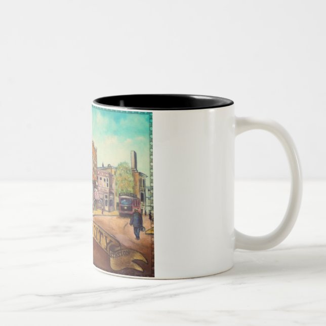 Café Em Dois Tons Caneca da cidade NJ da união - estação de (Direita)