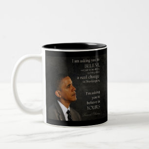 Café Em Dois Tons Caneca da Citação de Obama 1 de 6 - Personalizada