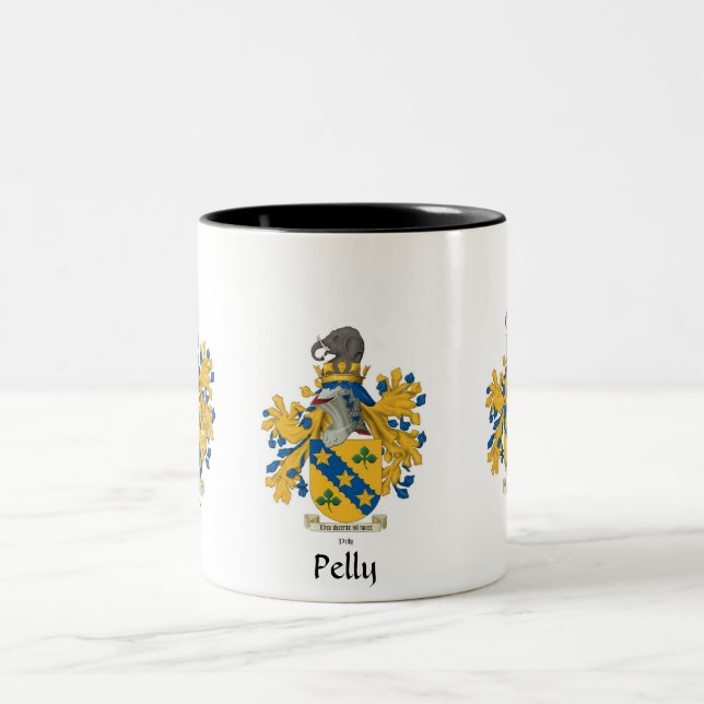 Café Em Dois Tons Caneca da crista da família de Pelly (Centro)