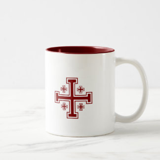 Café Em Dois Tons Caneca da cruz de Jerusalem