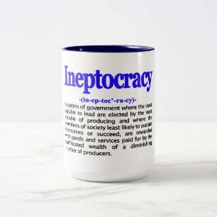 Café Em Dois Tons Caneca da definição de Ineptocracy