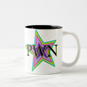 Café Em Dois Tons Caneca da estrela de PWN