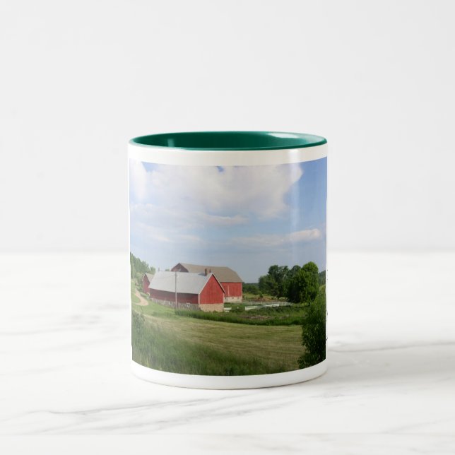 Café Em Dois Tons Caneca da fazenda de Door County (Centro)
