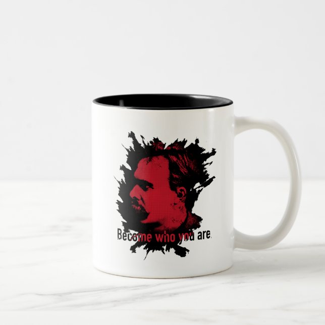 Café Em Dois Tons Caneca da filosofia com citações de Nietzsche (Direita)