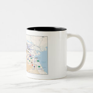 Café Em Dois Tons Caneca da folha de prova da tempestade no deserto