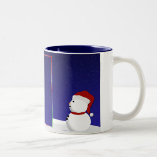 Café Em Dois Tons Caneca da foto do boneco de neve