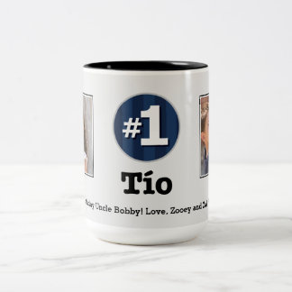 Café Em Dois Tons Caneca da foto do costume de Tio 2 do número um